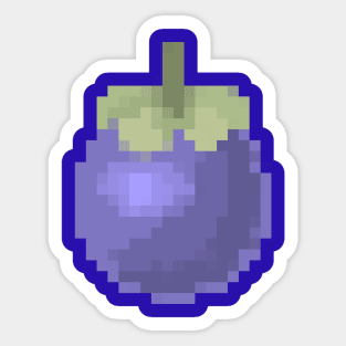 Mangosteen Pixel art, Cute Mangosteen fruit, Thai fruit Sticker